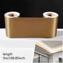 1 卷 10cmx5m 金属拉丝防水踢脚线贴纸 - 适用于门窗框架的自粘式 PVC 墙饰 - 易于安装且耐用 - 多色 - 查看 15