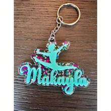 1pc- Custom Pink Acrylic Name Keychain, Back To School Bag Tag,3D ID Double Layer Backbag Personalized Letter Keyring, Cute Charm With Golden/Silvery/Rose Golden Hardware, Ideal For Back-To-School Gift As Halloween And Christmas