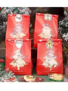 10 túi quà Giáng sinh, túi đựng kẹo, túi đựng sô cô la và bánh quy, túi đựng thực phẩm để trang trí Giáng sinh, đồ dùng cho bữa tiệc, phụ kiện ngày lễ, Giáng sinh - Nhiều màu - Xem 2