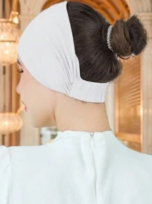 1 件 Abaya 配饰女士头巾纯色休闲弹力防滑吸湿排汗宽边头带帽，适合运动、发型设计和日常穿着休闲帽女士面纱 - 純色 - 查看 17