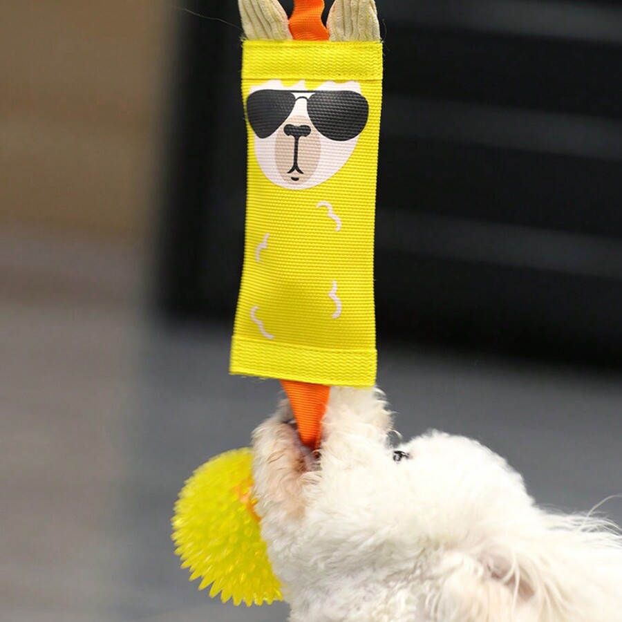 1pc Pet Chewing Sound Toy, Oxford Cloth & TPR Combo, Bite Sound, Pull