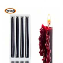 Taper Bleeding Kerzen Vampirtränen schwarzes Set mit 4/8/12 Kerzen, mit schwarzen Metallkerzenhaltern, Halloween Dekoration Kerzenständer, Weihnachtsdekoration, ideale Geschenke für Freunde und Familie - Verschiedenfarbig - Übersicht 11