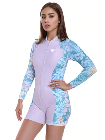 Traje De Baño Completo Manga Larga Playa Y Surf Gym&swim