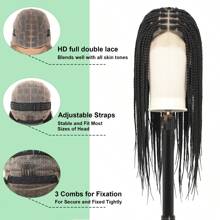 Full Lace Front Box Braided Wigs For Women 24 Inches Knotless Cornrow Braids Lace Frontal Wig Synthetic Braided Wig Daily Used - Black - View 2