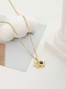 Collier personnalisé, collier pendant avec patte de chat mignon, collier à projection "Je t'aime" en 100 langues, collier personnalisable avec photo noir et blanc gravée comme dans les films pour petite amie, maman, meilleure amie, pour un port quotidien