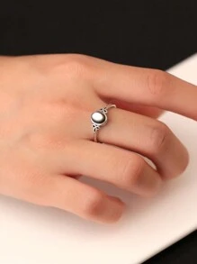 Natural Moonstone Turquoise Charoite Women's Ring Genuine 925 Sterling Silver Adjustable Wedding Bands 7*5mm Oval Gemstone Healing Jewelry For Daily Wear Gifts - View 10