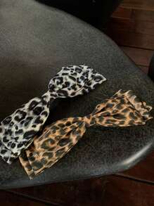 1 Piece Women's Leopard Print Bow Hair Clip, Retro Elegant Style, Summer Vacation Accessories, Women's Hair Accessories, Large Hair Clip, Women's Hair Clip, Beach Accessories. Suitable For Daily Leisure And Outdoor Wear, Summer Accessories, Women's Accessories, And Back To School Headwear., School Stuff, Claw Clips, Hairpin - Multicolor - View 6