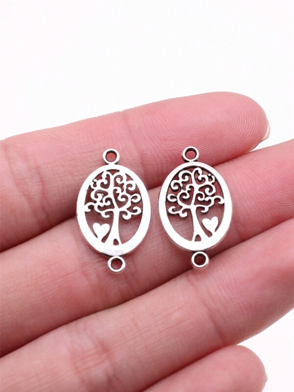 15pcs/Bag 13x23mm Oval Heart Tree Connector Charms For DIY Earring, Necklace, Bracelet, Keychain Making DIY Jewelry Making