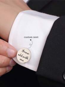 Custom Custom Men's Cufflinks Stainless Steel Shirt Cufflinks Button Custom Wedding Gift Men's Cufflinks - Cufflinks - View 2
