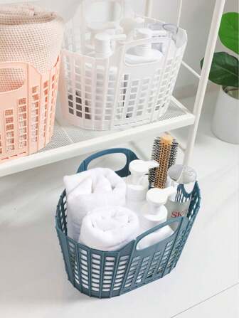 1PC/2PCS便携式淋浴篮，可折叠手提篮，玩具收纳篮，衣物收纳篮，浴室收纳篮，脏衣篮