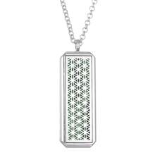 New Rectangular Aromatherapy Necklace Diffuser Jewelry Hollow Out Magnetic Locket Pendant Necklaces Scent Perfume Essential Oil Diffuser Necklace Women Sweater Chain Necklaces - Silver - View 13