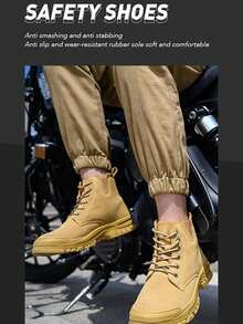 Zapatos de seguridad impermeables para hombre, zapatillas de trabajo, botas industriales resistentes a la perforación con puntera de acero indestructible y protección