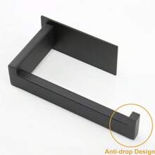 1pc Bathroom Toilet Paper Holder, Self-Adhesive Stainless Steel Roll Paper Holder, Tissue Holder, Perforated Wall Mounted Toilet Paper Holder, Bathroom Roll Paper Holder - Multicolor - View 11