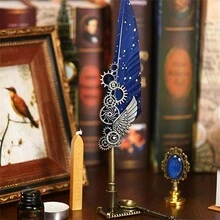 1set Gift Box With Colored Ink Fountain Pen, Feather Pen, Calligraphy Brush, Dip Pen Set, Mechanical Gear Steampunk Decoration Pen, Perfect Surprise Gift - Sets - View 10