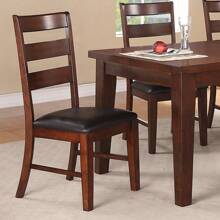 Set Of 2,Sara Ladder Back Dining Side Chairs In Brown