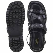 Women's Gladiator Sandal With Appliques - 黑色 - 查看 4