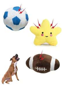 Juguetes de perro con chirrido - Pelotas masticables duraderas para perros, juguetes de peluche suave con chirrido para perros pequeños y medianos, regalo de cumpleaños para cachorros - Multicolor - Ver 11