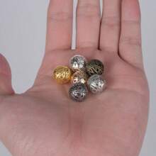 20-200Pcs/Lot 4 -16mm 0.15-0.62 Inch Round Spacer Beads Bracelet Necklace Earrings Filigree Metal Charms Hollow Ball Beads For Jewelry Making - Spacer Beads - View 3