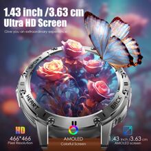EIGIIS Smart Watch With Bluetooth Calling, 530mAh Battery, 100+ Sport Modes, LED Flashlight, Custom Watch Faces For IOS Android, Fitness Tracker For Men Women - 矽膠錶帶-橙色-B - 查看 6