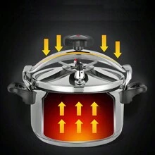 Edelstahl Schnellkochtopf, geeignet für Gas- und Induktionskochfeld, für den Haushalt und gewerblichen Gebrauch, explosionsgeschützt, hoher Druck, großes Fassungsvermögen, schwere Ausführung