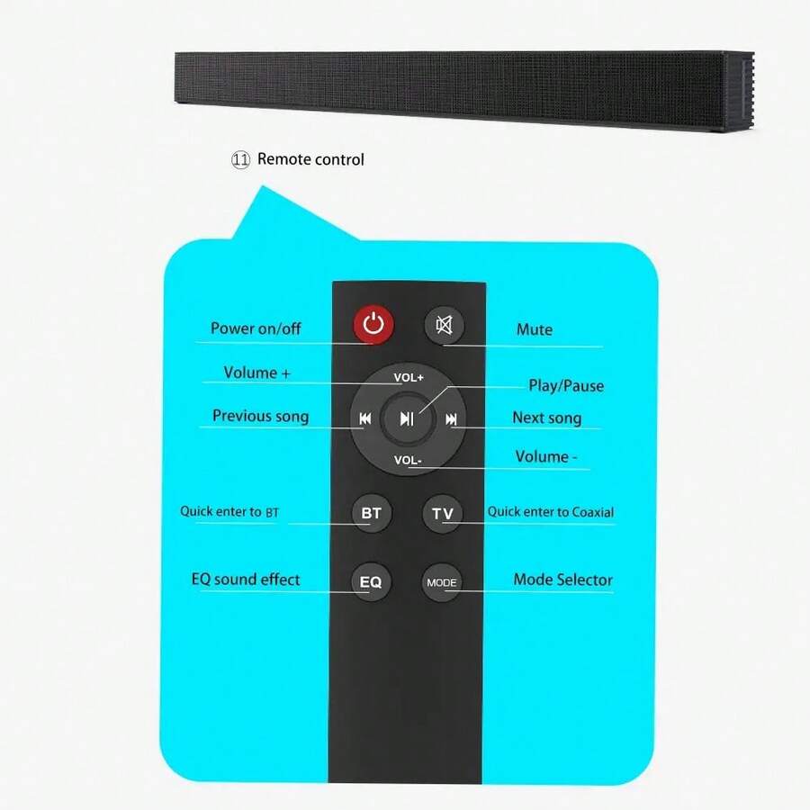 Soundbar, Home Theater Wireless Surround Sound PA System With 4