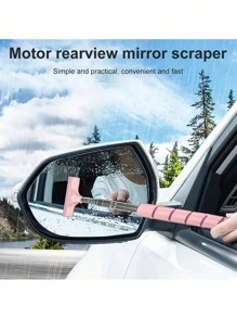 便携式迷你伸缩汽车后视镜雨刷 - 不锈钢，带伸缩手柄的便携式汽车玻璃清洁工具，旅行必备，特别适合下雨天 - 彩色 - 查看 8