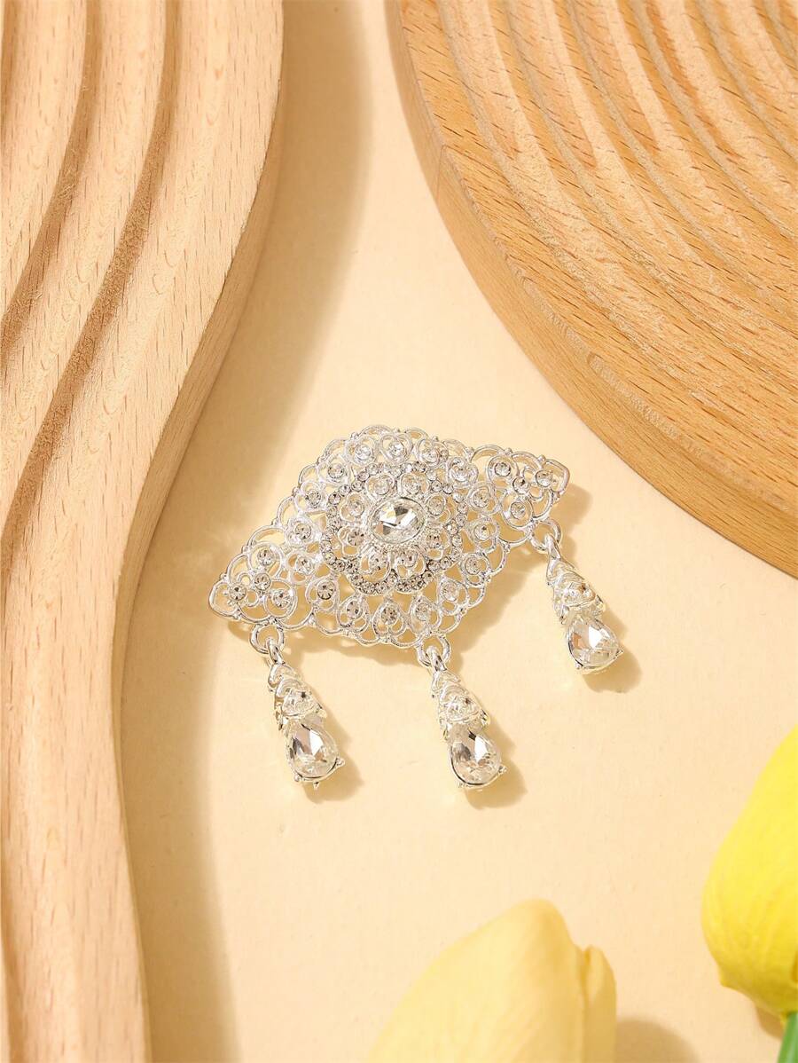 1pc Palace Zinc Alloy Brooch, Versatile Scarf/Collar Clip, Bridal Wedding Accessory - Women's Brooch - View 1