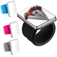 Magnetic Pin Cushion Silicone Wrist Needle Pad Safe Bracelet Pins Storage Band Sewing Wrist Band Pin Holder Sewing Accessories