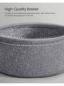 VASAGLE Small Round Side End Table, Modern Nightstand With Fabric Basket, Classic Black, Dark Turquoise - Black - View 6