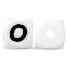 10 pezzi/26 pezzi Perline in silicone da 12 mm con base bianca e lettere nere per realizzare bracciali, portachiavi fai-da-te e per la creazione di gioielli