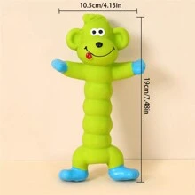 1个会发出吱吱声的小鸡宠物玩具，适合小型犬，互动弹性幼犬咀嚼玩具，清洁牙齿，宠物用品配件，乳胶狗玩具，幼犬吱吱叫玩具 - 彩色 - 查看 16