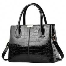 Stylish Women's Faux Leather Tote Bag- Versatile Ladies Purse Handbag - 黑色 - 查看 2