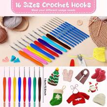 1 Set Of Crochet Kit, Suitable For Beginners, Crochet Hooks, Crochet Accessories, And Portable Storage Bag, Suitable For Adults, The Elderly, And Children (Dark Pink), (Some Accessories Come In Random Colors), With The Same Product Functionality.