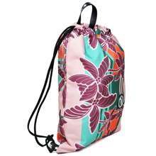 Backpack Bag Nylon School Bag Adjustable Strap Printed - Màu hồng gỉ - Xem 2