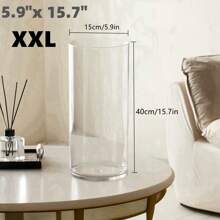 1 件透明亚克力圆柱花瓶，用于盛放鲜花、水珠或水培植物，适合家庭或婚礼装饰，不易破碎，家居装饰，花瓶，餐桌装饰 - 無色 - 查看 15