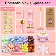 1 Set Fire Paint Wax Pellets Set,Melting Furnace Wax Pellet Set, Kit With Scrapbook Materials, Card Envelope DIY Craft Decoration Birthday Wedding Invitation Back To School - Multicolor - View 3