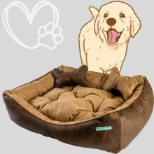 KARPPOVET Luxury Pet Dog Bed In Brown And Gray Suede, Comfort And Elegance For Your Pet, Luxurious Design, Durability, Easy To Wash, Superior Comfort - Rỉ Nâu - Xem 2