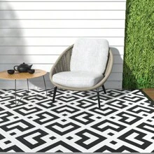 Outdoor Rugs 4x6ft/5x8ft Waterproof, Reversible Mats, Outdoor Area Rug, Plastic Outside Carpet, Eeometric Rv Mat For Patio Camping Rv Picnic Backyard Deck Balcony Porch Beach,Garden Decoration - Khaki - View 4