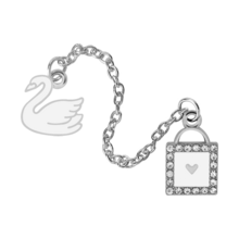 1 chiếc khóa tình yêu pha lê thiên nga đen trắng có dây xích tráng men trâm cài áo cặp đôi hoạt hình thanh lịch huy hiệu ba lô dễ thương trâm cài ve áo trang sức quà tặng - Nhiều màu - Xem 13