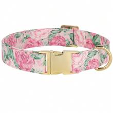 Customized Printed Cactus & Dog Engraved Nylon Personalized Pet Collar, Adjustable & Anti-Lost