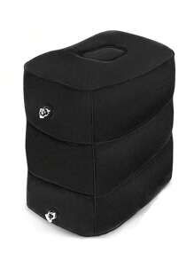 1pc Inflatable Foot Rest Pillow With Storage Bag, Pressure Activated Inflation, Ultra-Lightweight & Foldable, Comfortable Foot Support, Suitable For Plane, Car And Bus Travel, Essential For Men And Women - Black - View 7