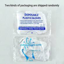 100pcs/Set, Multi-Purpose Disposable Gloves, Suitable For Cooking, Food Preparation, And Food Service, Catering Gloves, For Home And Restaurant Use, Hair Dyeing Gloves, Cleaning Supplies, Household Gadgets, Christmas Supplies Camping - White - View 3