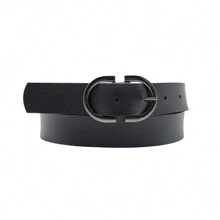 Kit 2 Women's Belt 2D Double Inverted Round Buckle Current Fashion Winter Summer 96040K2 - 黑咖啡 - 查看 4