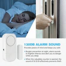 EMASTIFF 130DB Alarm Door Security Protection Window Wireless Burglar With Magnetic Sensor Home Safety Built-In 3*LR44 Battery Support 6 Function Settings,Adjustable Sound