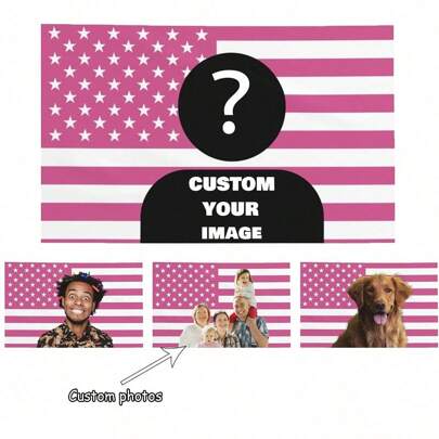 Custom Pink America Flag Personalized Flags Design Your Image Funny Tapestry Poster For Decorate Clubs Concerts Bars University Dormitories Living Rooms Bedrooms- Wall Decoration, Gifts, Valentine Day, Valentine Day Decor Ornamental Fashionable, High-Quality, Stylish Custom, Personalized, Unique Ideal Gifts For Her Her, Boyfriend, Girlfriend, Dad, Family, Mom, Friends, Pets, Son, School Students, Daughter, Workers School, Home, Office Birthday Graduation
