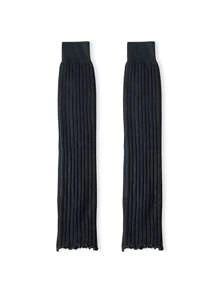 Damskie ocieplacze na nogi Y2K Streetwear z szerokimi nogawkami i falbaną, wyszczuplające, w stylu retro, w stylu francuskim, prążkowane, w kolorze czarnym