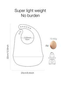 1pc Baby Christmas Series Silicone Bib, Waterproof, Stain-Resistant, Leak-Proof, Suitable For Baby Feeding, Designs Include Snowman, Santa Hat, Penguin, Bear In Sweater - Red - View 6