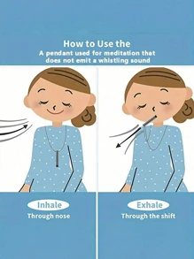 Naszyjnik oddechowy 1 szt., redukujący lęk i stres, bez gwizdka, urządzenie uspokajające Calmigo do medytacji, narzędzie do głębokiego oddychania i uważności