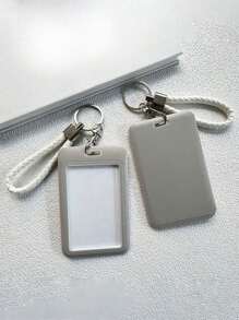 1pc Fashionable Unique Macaron Inspired Solid Color Plastic Card Holder - Suitable For Student Meal Cards, Campus Access Cards And Key Cards, Can Be Used As Card Case, Wallet, Name Card Holder, Credit Card Holder, ID Card Holder, Ladies Card Wallet - Multicolor - View 8