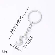 1 pièce Porte-clés pendentif en métal avec 26 lettres strass, style coréen minimaliste. Porte-clés de voiture, accessoire de sac à la mode, petit cadeau, cadeau pour elle, cadeau pour femme